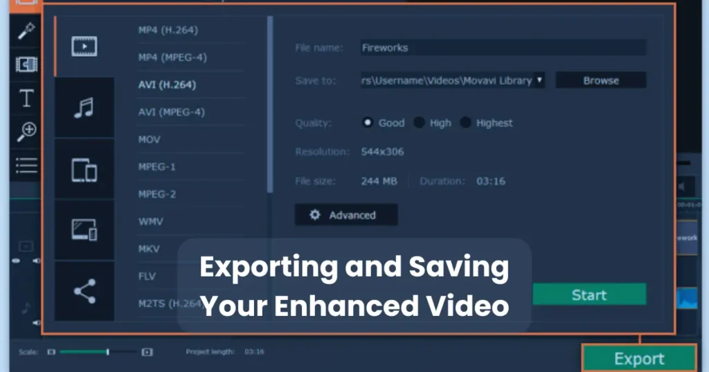 Exporting and Saving Your Enhanced Video