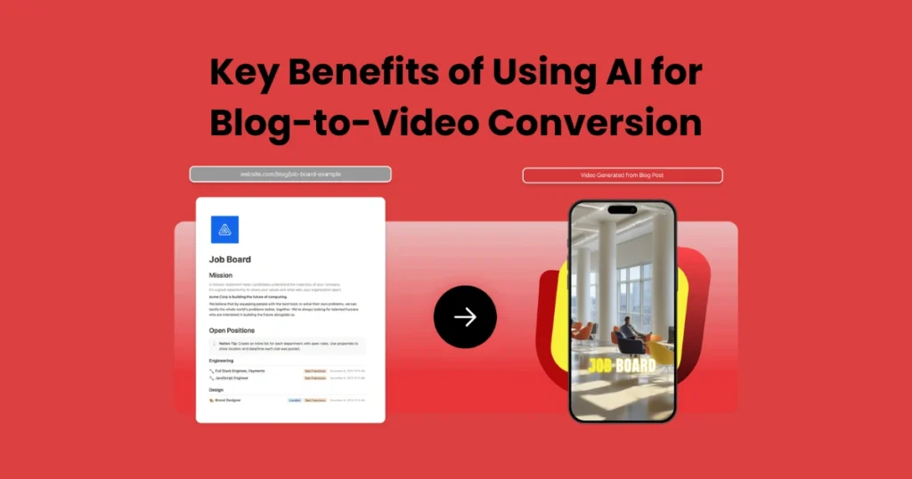 Key Benefits of Using AI for Blog-to-Video Conversion