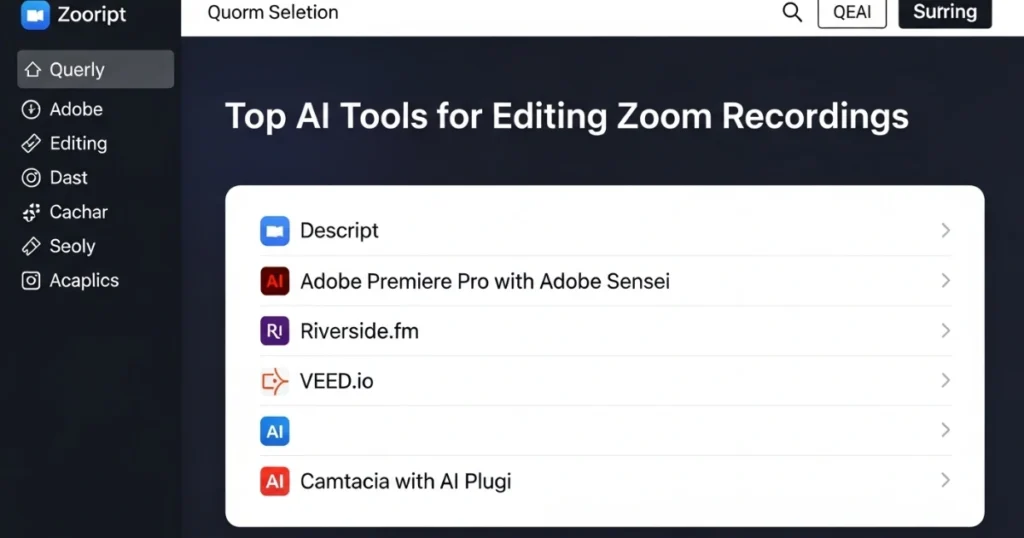 Top AI Tools for Editing Zoom Recordings