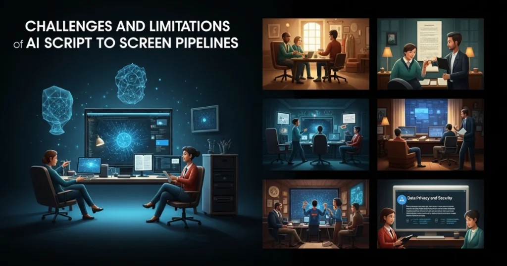 Challenges and Limitations of AI Script to Screen Pipelines
