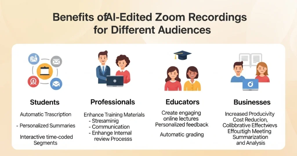 Benefits of AI-Edited Zoom Recordings for Different Audiences